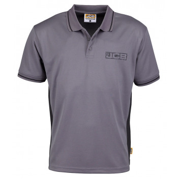 JCB Performance Polo Shirt Grey/Black Medium